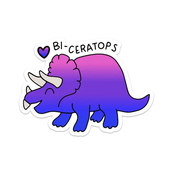 Bi-ceratops Pride Dinosaur Sticker