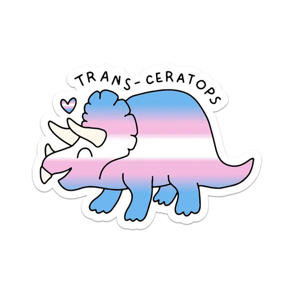 Trans-Ceratops Pride Dinosaur Sticker