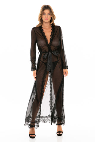 This is Our Story Floor Length Robe in Black