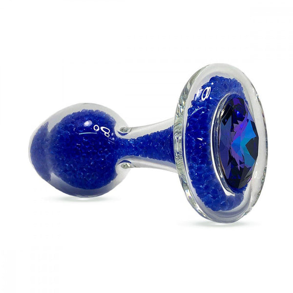 Crystal Small Glass Sparkle Plug in Blue