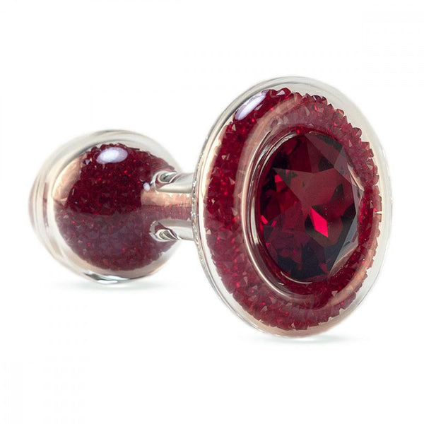 Crystal Small Glass Sparkle Plug in Red