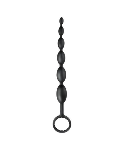 oval shaped graduated anal beads black silicone