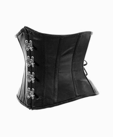 Black Leather CERSEI UNDERBUST CORSET | Lotus Blooms Alexandria Virginia