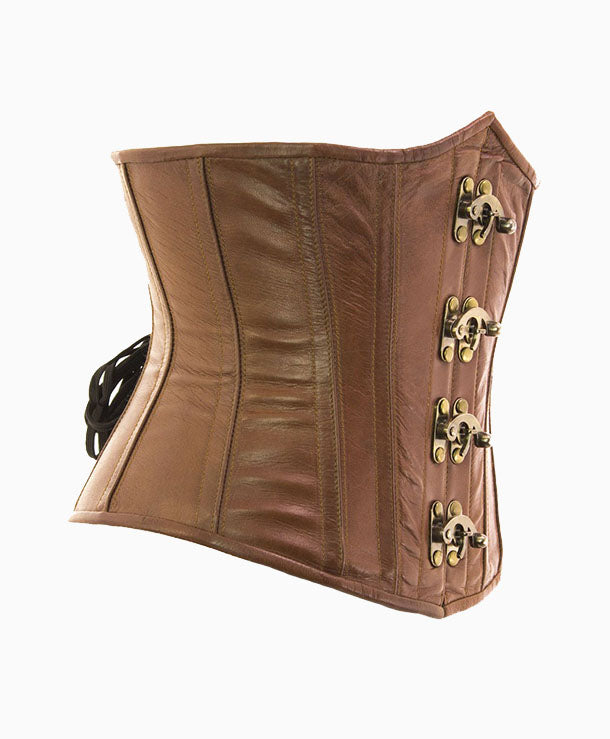 CERSEI UNDERBUST CORSET NATURAL LEATHER | Lotus Blooms Alexandria Virginia