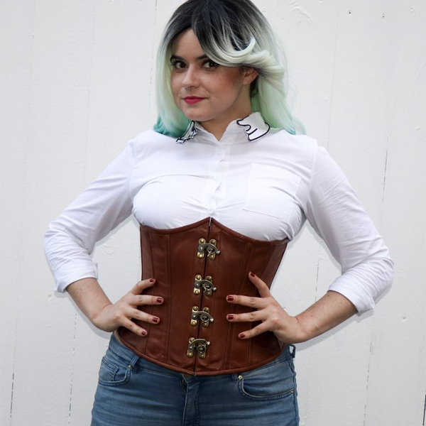 Cersei Underbust Corset in Natural Leather