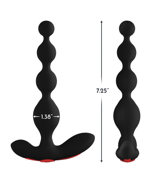 Femme Fun Flexible Vibrating Anal Beads in Black/Red