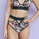 SALE Galina Cutout High Rise Panty in Garden Floral