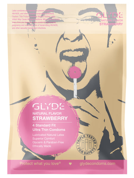 Glyde Flavored Condoms -- 4-Pack
