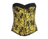 Aurora Lace Overlay Corset in Gold