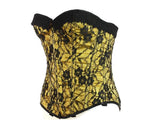 Aurora Lace Overlay Corset in Gold