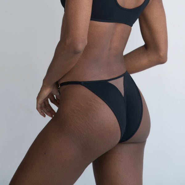Monique Morin Core Mesh Bikini in Black