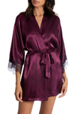Enchanted Satin and Lace Robe in Purple Plum