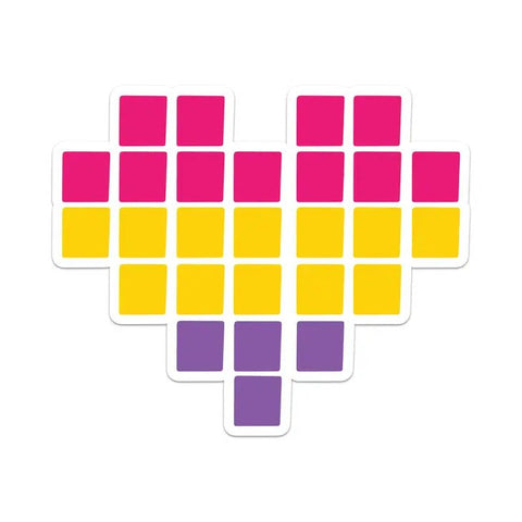 Pansexual Pride Pixel Heart Sticker