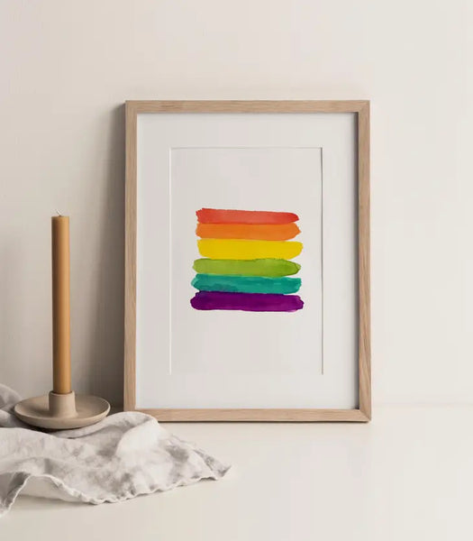 Rainbow Strokes Watercolor Print