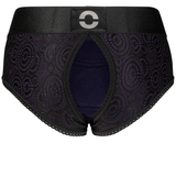 RodeOH Crotchless Panty Harness in Black & Violet