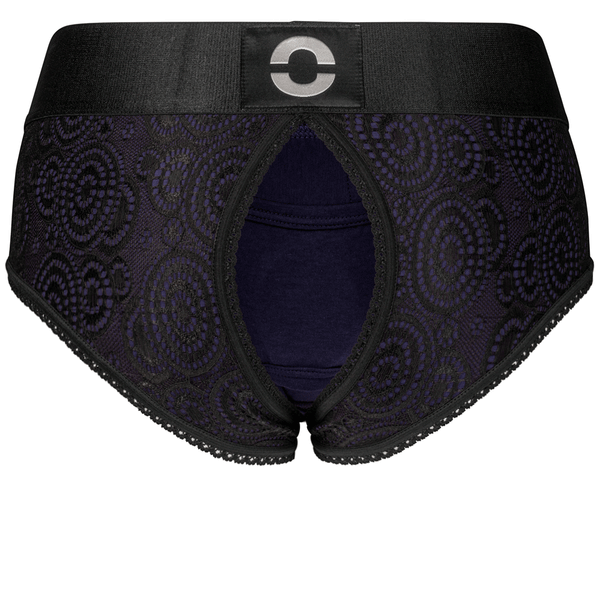 RodeOH Crotchless Panty Harness in Black & Violet
