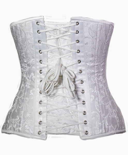 Temptress Underbust in White Brocade