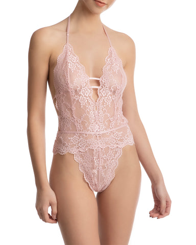 Another Love Lace Teddy in Shell Pink