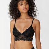 Monique Morin Wild Lace Long Line Bra in Black