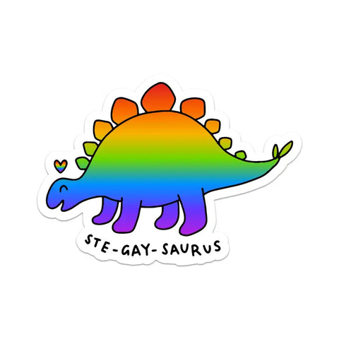 Ste-GAY-saurus Pride Dino Sticker