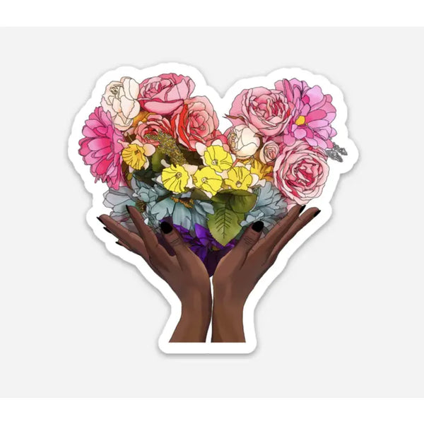 Floral Rainbow Heart Sticker by PTSFeminist