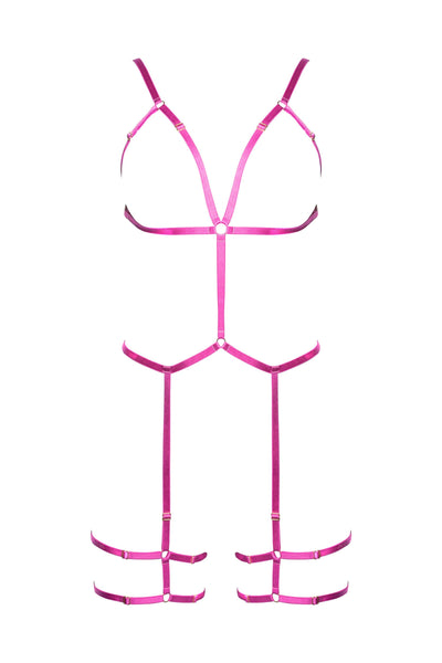 SALE Playful Promises Coccinelle Pride Pink Body Harness- Plus Size